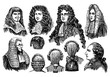© EnginKorkmaz - Vintage engraving of men earing wigs