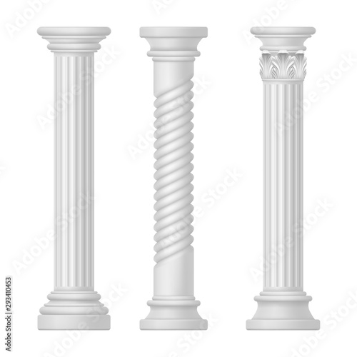 Fotomural Set of isolated greek and roman, egypt column