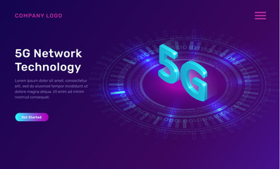 Wall Mural - 5g network technology