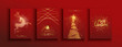 © Cienpies Design - Christmas and new year gold glitter luxury card set