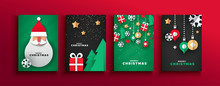 Christmas New Year Papercut Santa Claus Card Set