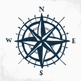 Fototapeta  - Hand Drawn Vintage Nautical Compass. Compass Wind Rose Vector Design Element. - Vector