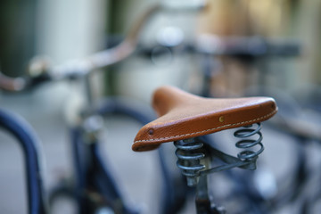 Wall Mural - Parked bicycles on the street