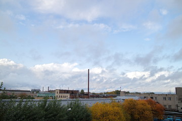 City industrial zone on a fall day