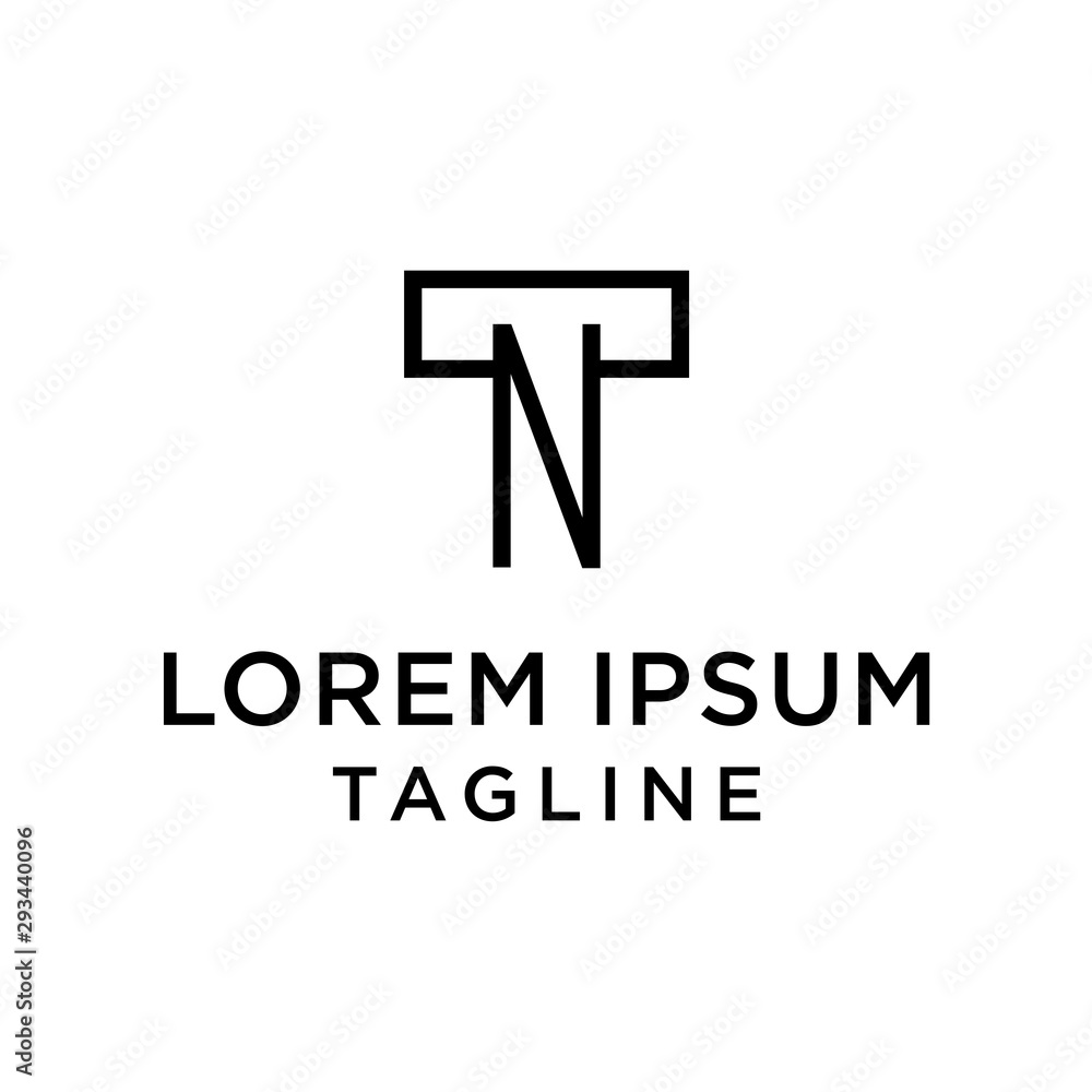 initial letter logo TN, NT, logo template Stock Vector | Adobe Stock
