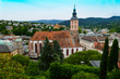 Blick über Baden-Baden auf die Stiftskirche am Marktplatz