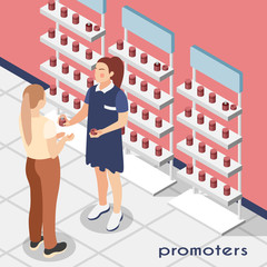 Wall Mural - promoters isometric background