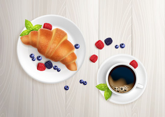 Wall Mural - Light Breakfast Realistic Composition