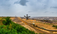 Panoramic View Over Brown Coal Opencast Mine Garzweiler, Germany
