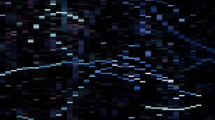 Wall Mural - Video Background 2456: Futuristic rectangular strands waveform (Loop). 