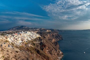 Wall Mural - Terrace on the sea - Thira village - Aegean sea - Santorini island - Greece