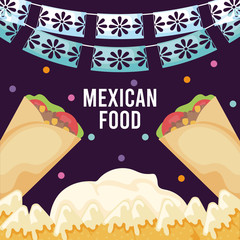 Wall Mural - card with Mexican food label