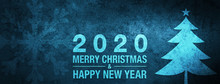 2020 Merry Christmas And Happy New Year Special Blue Banner Background