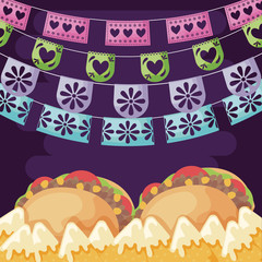 Sticker - Mexican beef taco with fresh vegetables sketch