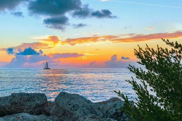Wall Mural - Sunset in the Fort Zachary Taylor Historic State Park.Key West.Florida.USA