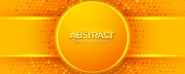 Wall Mural - modern textured orange background design in 3d style with circle shape. can be used for posters, pla