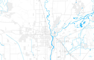  Rich detailed vector map of Yuba City, California, USA
