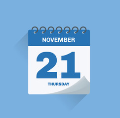 Wall Mural - Day calendar with date November 21.