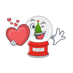 Sticker - With heart christmas snow globe isolated with character