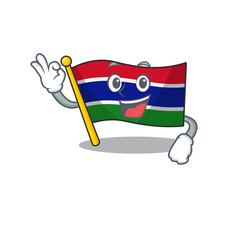 Sticker - Okay flag gambia mascot shape the character