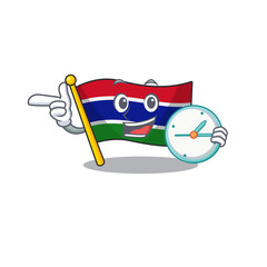 Sticker - With clock flag gambia mascot shape the character