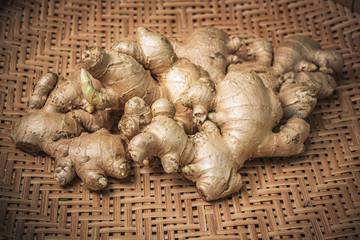 Fresh raw organic ginger root.