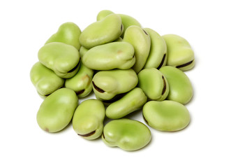 Wall Mural - Broad beans on white background