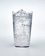 Glass Of Carbonated Water With Ice