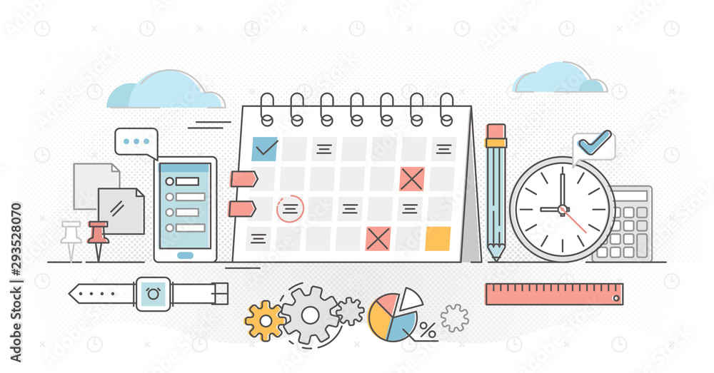 Planning outline concept vector illustration Stock Vector | Adobe Stock