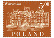 Znaczek pocztowy przedstawiający panoramę Warszawy