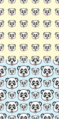 funny design smile panda cartoon seamless pattern with two option for background and wallpaper