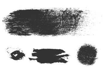 Wall Mural - vector grunge elements. set of grungy hand drawn brush strokes and daubs isolated on white. universa