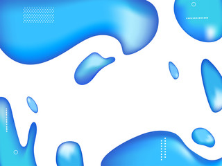 Canvas Print - Glossy blue fluid art abstracts background can be used for business template or poster design.