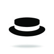 Hat boater graphic icon. Black hat sign isolated on white background. Vector illustration