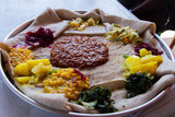 Fototapeta  - Injera firfir, typical Ethiopian food