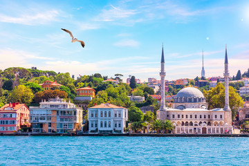 Wall Mural - Beylerbeyi Mosque, view from the Bosphorus, Istanbul, Turkey