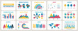 Business presentation charts. Finance reports, marketing data graphs and infographic template vector set