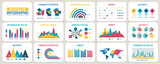 Fototapeta  - Business presentation charts. Finance reports, marketing data graphs and infographic template vector set