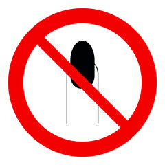  No nail vector. Not allow   nail sign. The red circle prohibiting sing 