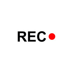 rec icon - black vector