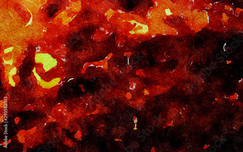 Abstract artistic watercolor background, wet splashes and strokes of paint on...