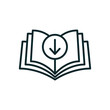 Ebook digital download icon - book and arrow