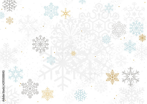 Christmas Background with Colorful Pastel Snowflakes on White -  Graphic Desi...