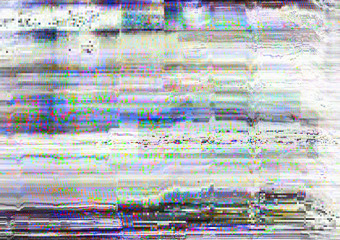 Wall Mural - Screen glitch. Signal error. White static noise pattern overlay.