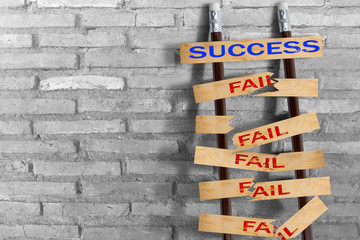 Wall Mural - Stairs with pencil for effort and challenge in business to be achievement and successful concept