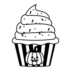 Wall Mural - halloween sweet cupcake bakery icon