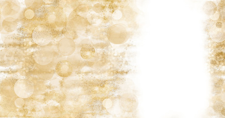 Wall Mural - golden christmas background banner with festive shiny sparkles and twinkling bokeh
