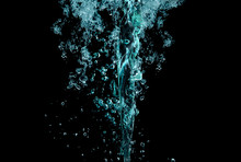 Colorful Water Jet On Black Background