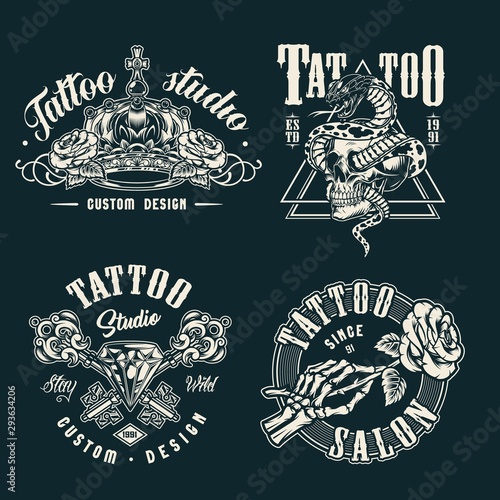 Vintage tattoo studio prints