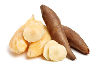 Poster - Fresh Yacon (Peruvian ground apple) on white background